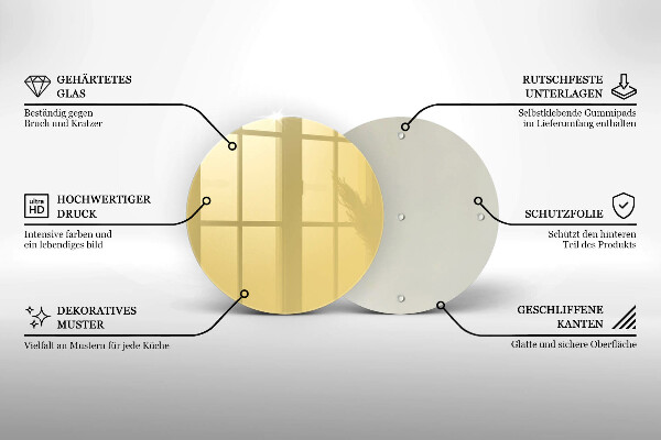 Glas Herdabdeckplatte Gelb