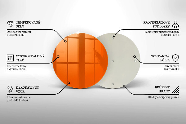 Glas Herdabdeckplatte orange Farbe