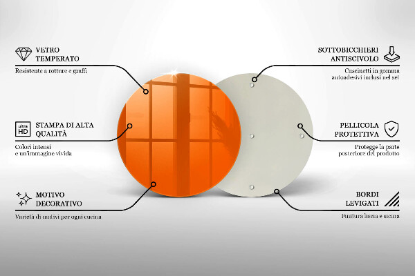 Glas Herdabdeckplatte orange Farbe