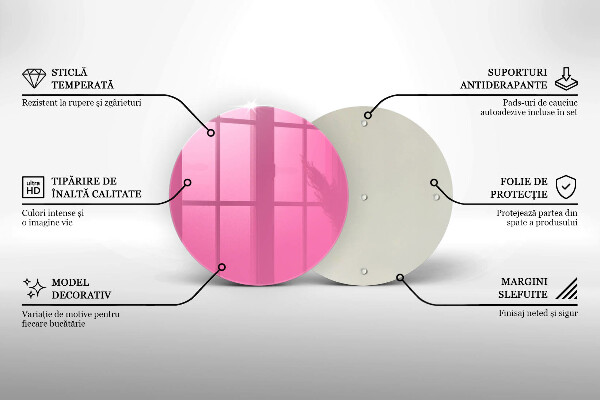 Glas Herdabdeckplatte Pinke Farbe