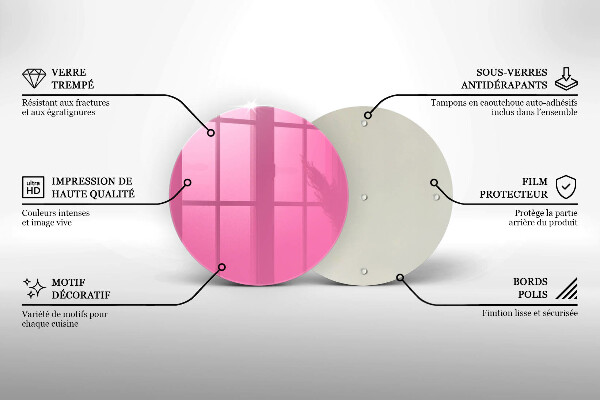 Glas Herdabdeckplatte Pinke Farbe