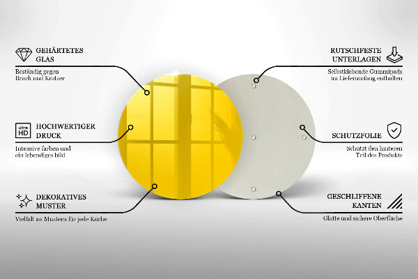 Glas Herdabdeckplatte Gelb