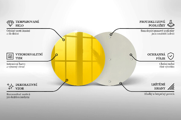 Glas Herdabdeckplatte Gelb