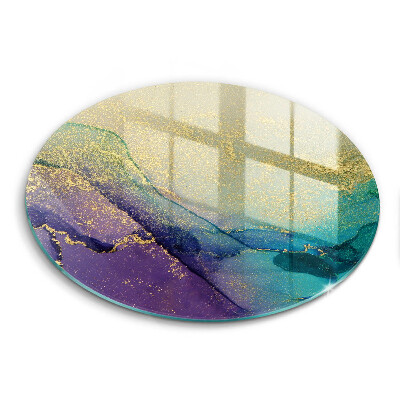 Glas Ceranfeldabdeckung Spritzschutz Hintergrund mit Gold