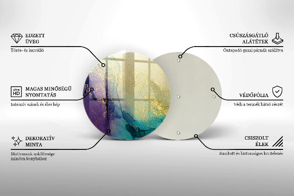 Glas Ceranfeldabdeckung Spritzschutz Hintergrund mit Gold