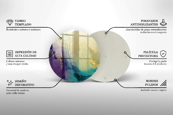 Glas Ceranfeldabdeckung Spritzschutz Hintergrund mit Gold