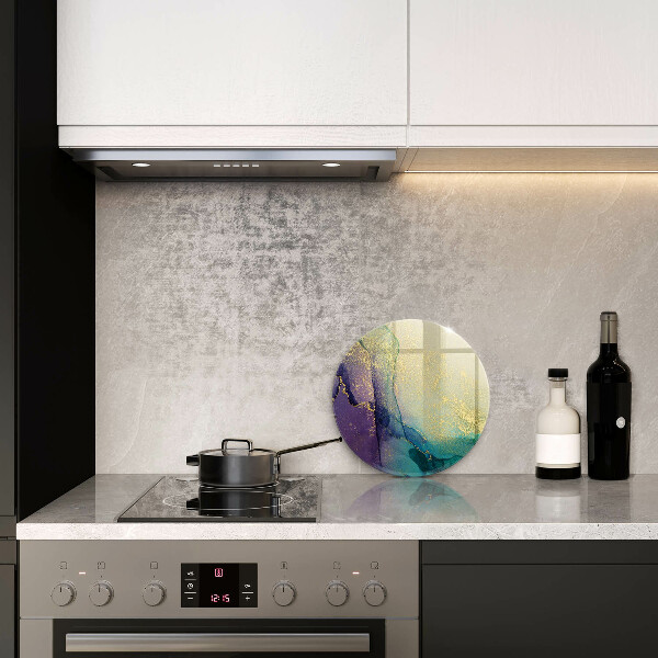 Glas Ceranfeldabdeckung Spritzschutz Hintergrund mit Gold