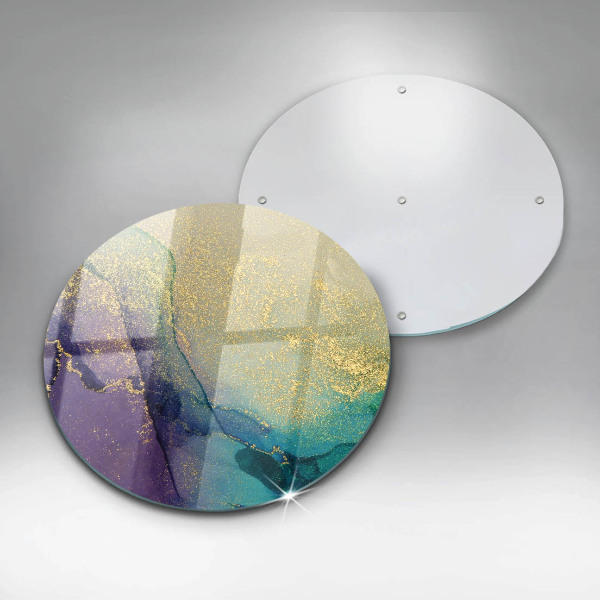 Glas Ceranfeldabdeckung Spritzschutz Hintergrund mit Gold