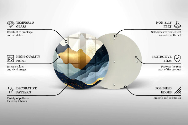 Glas Herdabdeckplatte Abstrakte Berge