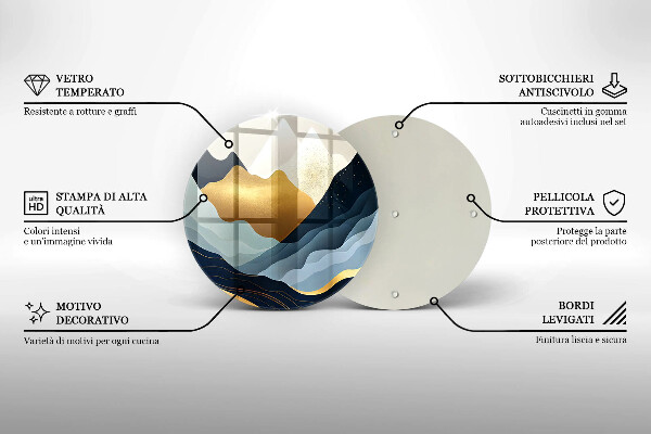 Glas Herdabdeckplatte Abstrakte Berge