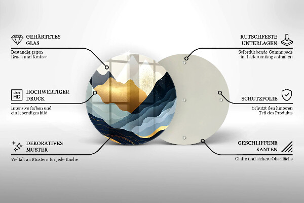 Glas Herdabdeckplatte Abstrakte Berge