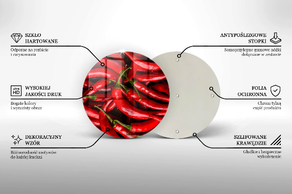 Glas Herdabdeckplatte Scharfe Chilischoten