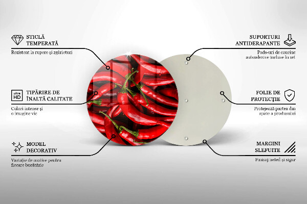 Glas Herdabdeckplatte Scharfe Chilischoten