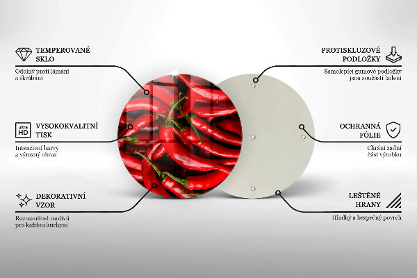 Glas Herdabdeckplatte Scharfe Chilischoten