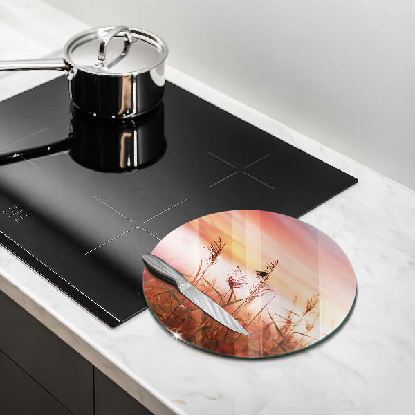 Glas Herdabdeckplatte Landschaft aus Grasfeldern