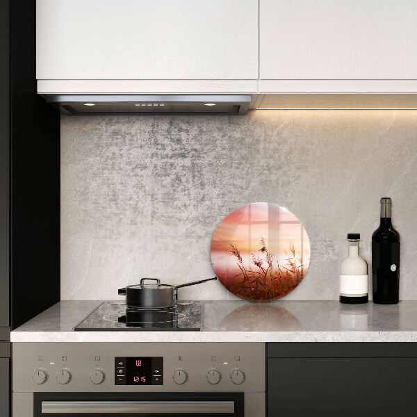 Glas Herdabdeckplatte Landschaft aus Grasfeldern