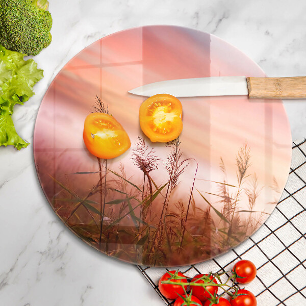 Glas Herdabdeckplatte Landschaft aus Grasfeldern