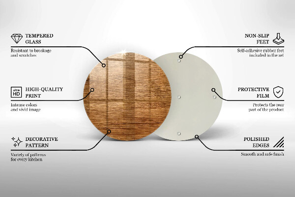 Glas Herdabdeckplatte Holzbrettstruktur
