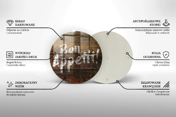 Glas Ceranfeldabdeckung Bon appetit Inschriftentafeln