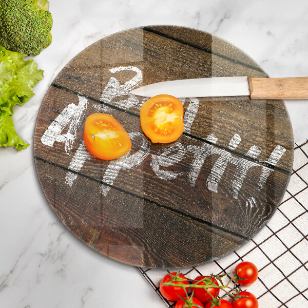 Glas Ceranfeldabdeckung Bon appetit Inschriftentafeln