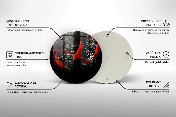 Glas Ceranfeldabdeckung Chilischoten in Wasser