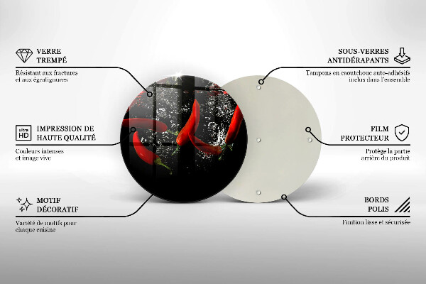 Glas Ceranfeldabdeckung Chilischoten in Wasser