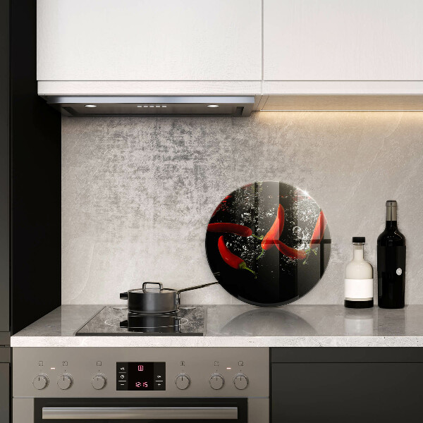 Glas Ceranfeldabdeckung Chilischoten in Wasser