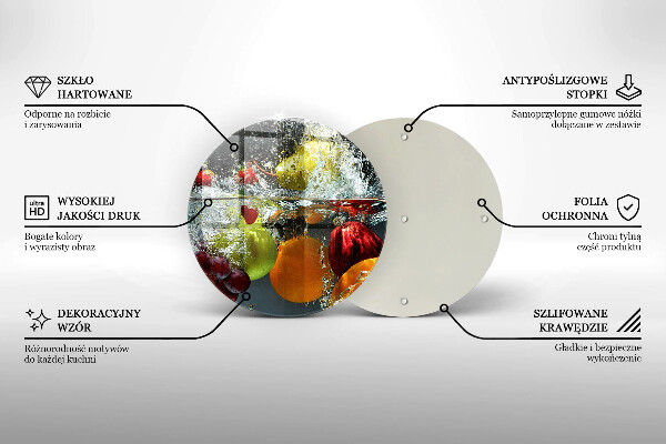 Glas Ceranfeldabdeckung Saftige Frucht in Wasser