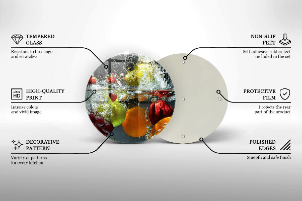Glas Ceranfeldabdeckung Saftige Frucht in Wasser