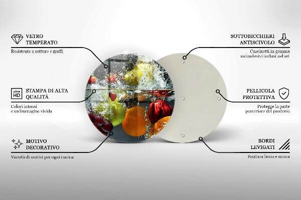 Glas Ceranfeldabdeckung Saftige Frucht in Wasser