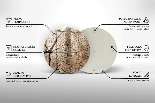 Glas Ceranfeldabdeckung Querschnitt eines Baumes