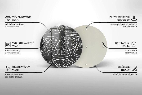 Glas Ceranfeldabdeckung Spritzschutz Pizzaillustration