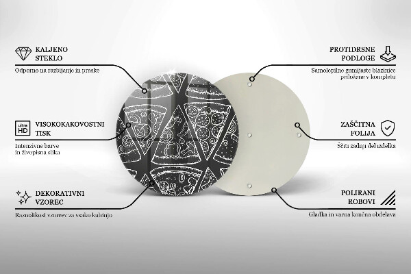 Glas Ceranfeldabdeckung Spritzschutz Pizzaillustration