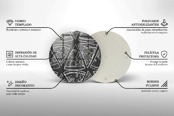 Glas Ceranfeldabdeckung Spritzschutz Pizzaillustration