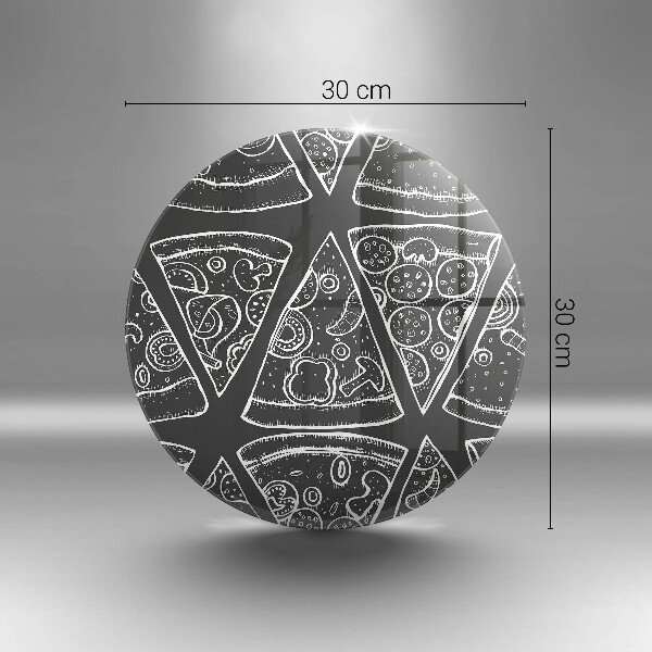 Glas Ceranfeldabdeckung Spritzschutz Pizzaillustration