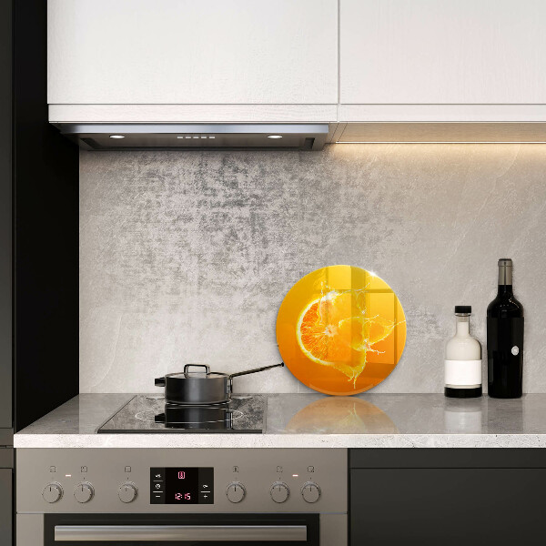 Glas Ceranfeldabdeckung Spritzschutz Saftige Orangenfrucht