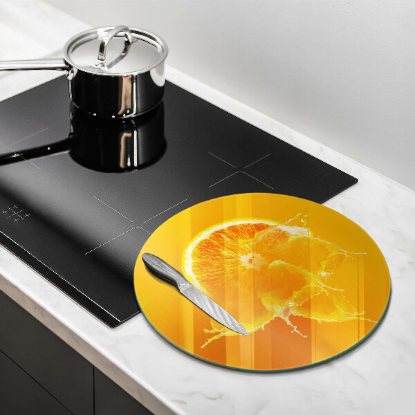 Glas Ceranfeldabdeckung Spritzschutz Saftige Orangenfrucht