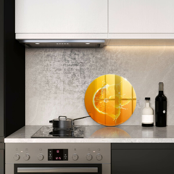 Glas Ceranfeldabdeckung Spritzschutz Saftige Orangenfrucht