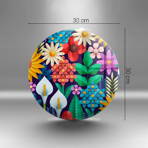 Glas Herdabdeckplatte Blumenwieseillustration