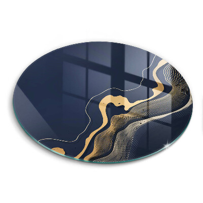 Glas Herdabdeckplatte Abstrakte goldene Linien
