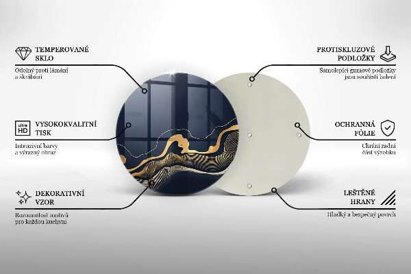 Glas Herdabdeckplatte Abstrakte goldene Linien