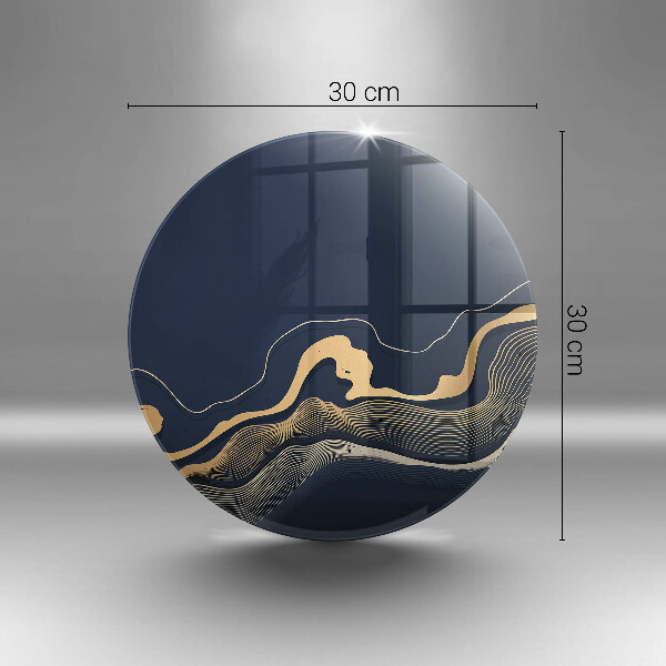 Glas Herdabdeckplatte Abstrakte goldene Linien