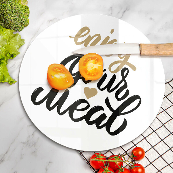 Glas Ceranfeldabdeckung Aufschrift Enjoy your meal