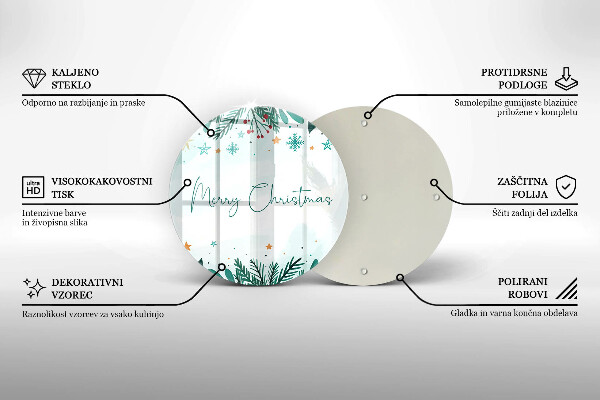 Glas Herdabdeckplatte Merry Christmas