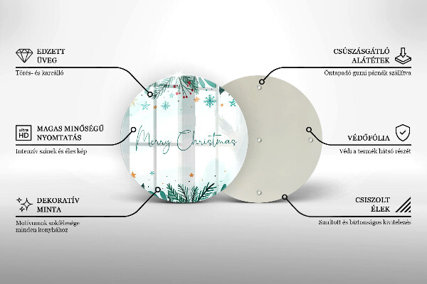 Glas Herdabdeckplatte Merry Christmas