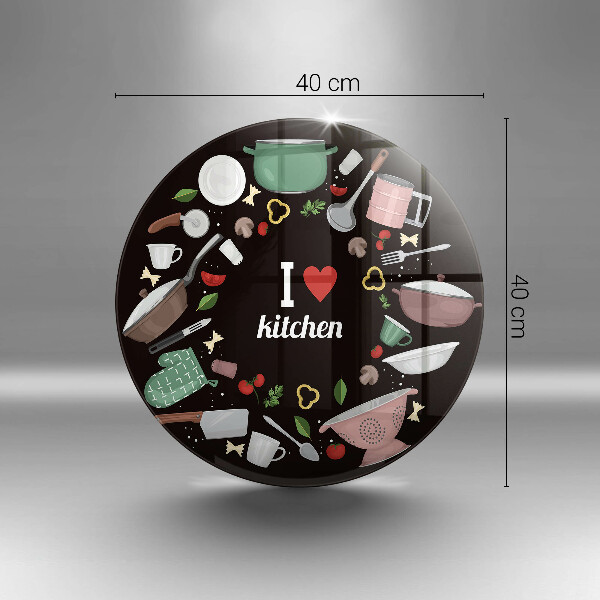 Glas Herdabdeckplatte Illustration Ich liebe Küche
