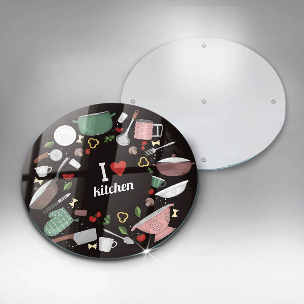 Glas Herdabdeckplatte Illustration Ich liebe Küche