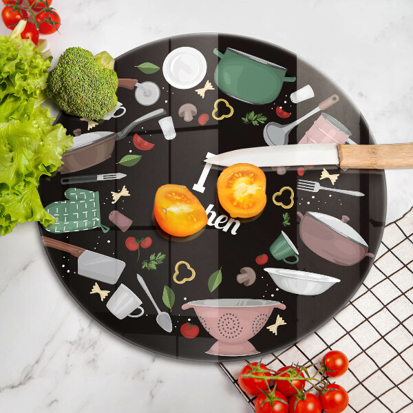 Glas Herdabdeckplatte Illustration Ich liebe Küche