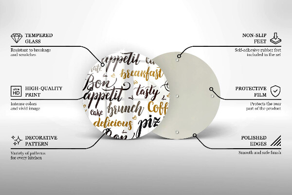 Glas Ceranfeldabdeckung Spritzschutz Untertitel Bon appetit