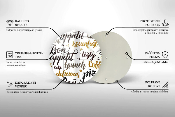 Glas Ceranfeldabdeckung Spritzschutz Untertitel Bon appetit